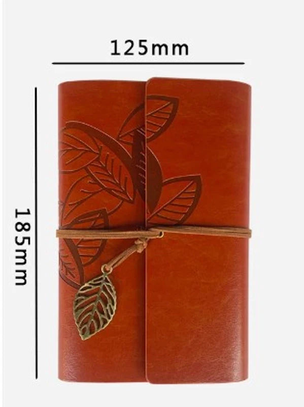 Plant Leather Paper Retro Notebook (brown)