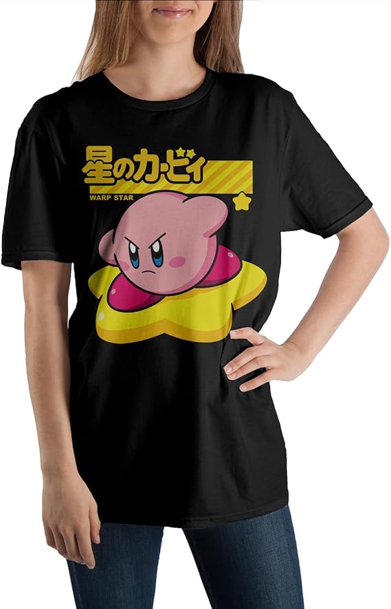 KIRBY - Kanji Star Warpstar Black T-shirt