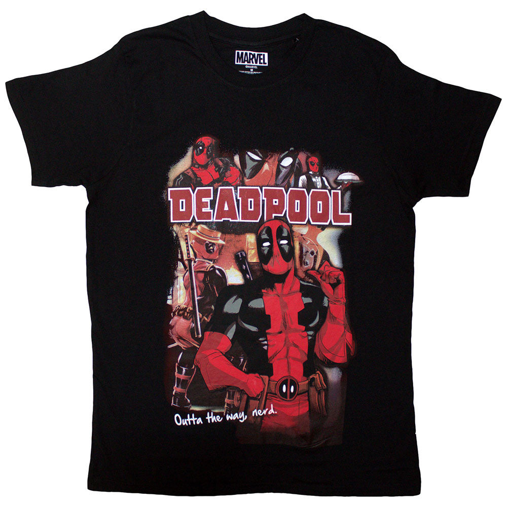 MARVEL UNIVERSE - Marvel Comics Unisex T-Shirt: Deadpool Outta The Way Nerd (Black)