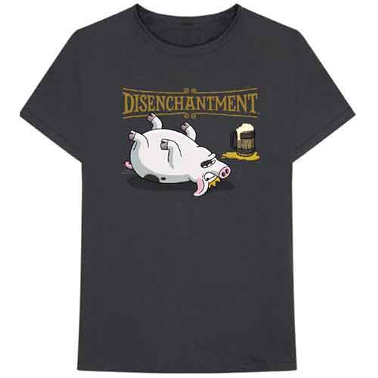 DISENCHANTMENT - Disenchantment Unisex T-Shirt: Pig (Charcoal Grey)