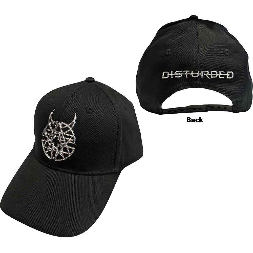DISTURBED - Sonic Silver Icon & Logo Baseball Cap (Black)