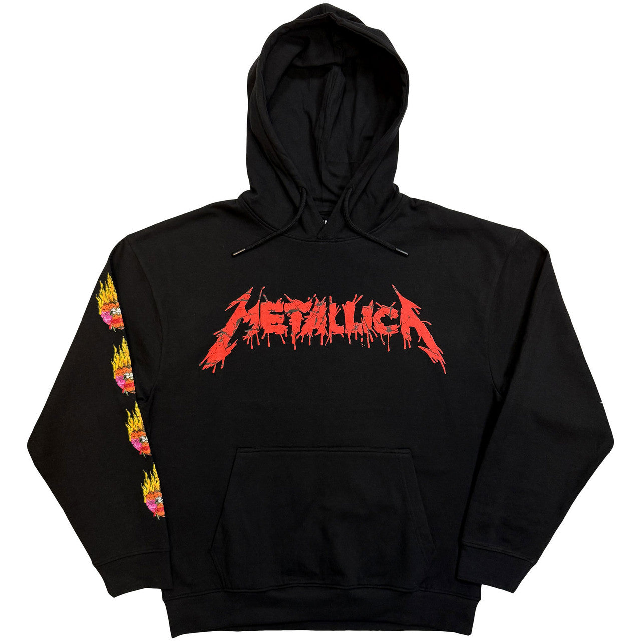 METALLICA - Unisex Pullover Hoodie: Flower Skull (Black) (Back Print)