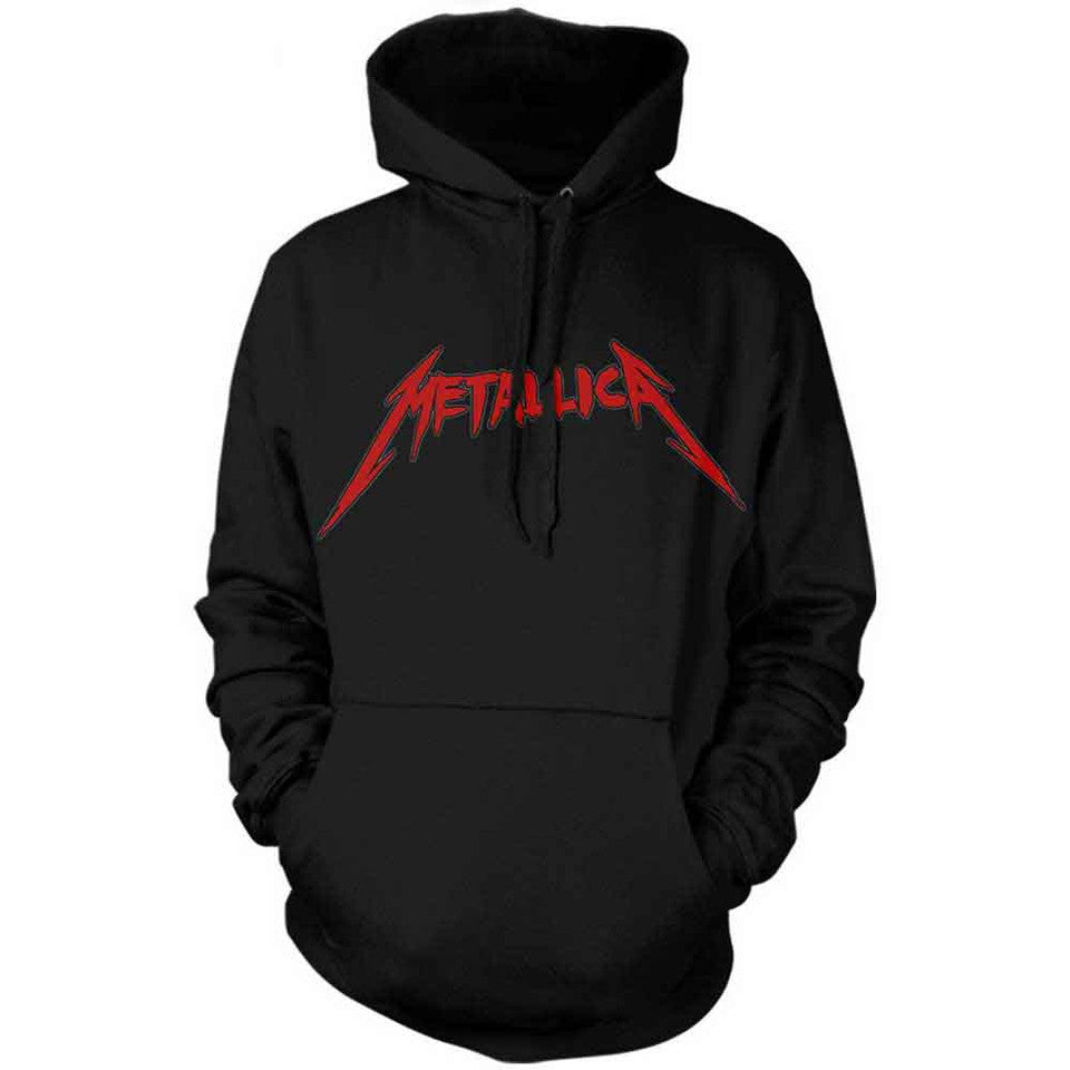 METALLICA - Unisex Pullover Hoodie: Skull Screaming Red (Black) (Back Print)