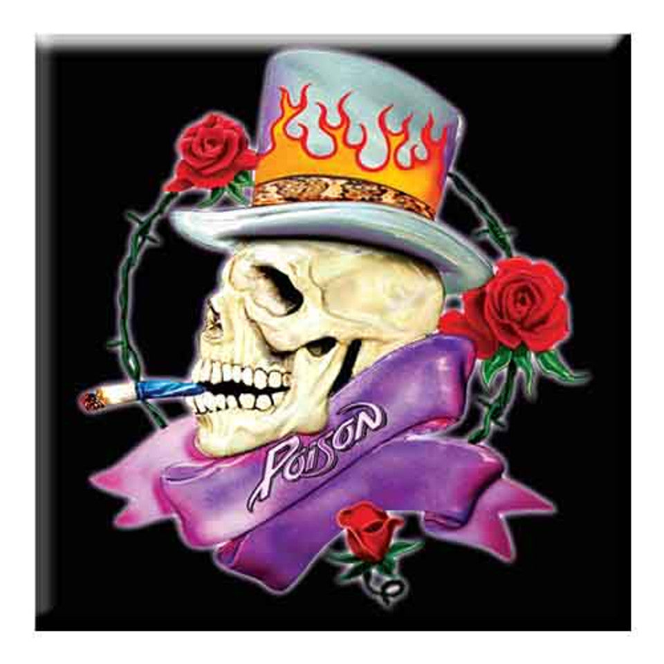 POISON - Fridge Magnet: Skull