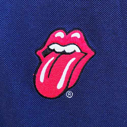 The Rolling Stones Unisex Polo Shirt: Classic Tongue (Navy Blue)