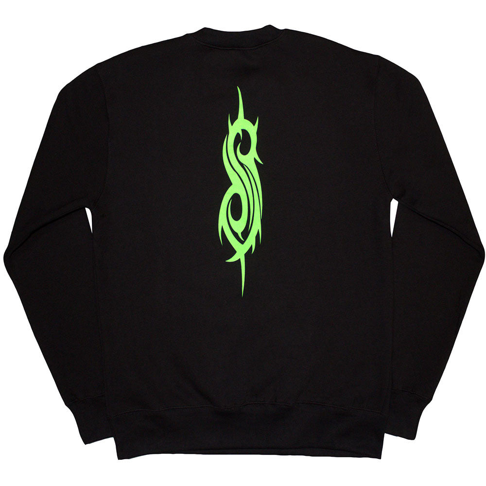 SLIPKNOT - Unisex Sweatshirt: Green Demon (Black) (Back Print & Oversized)