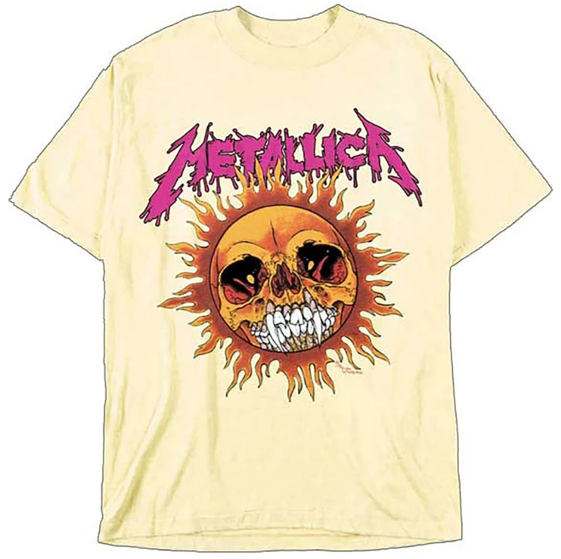 Metallica - Fire Sun Pale Yellow T-shirt