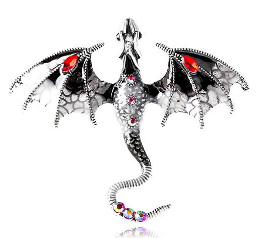 Dragon Brooch - Black