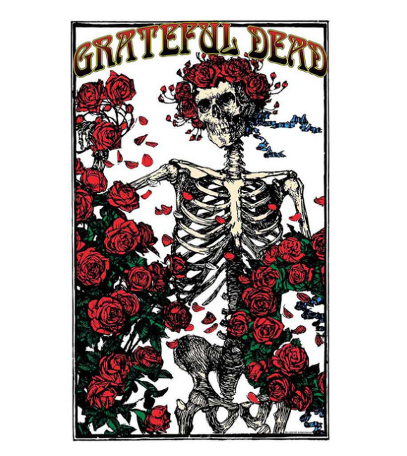 GRATEFUL DEAD - Grateful Dead Textile Poster: Skeleton & Rose