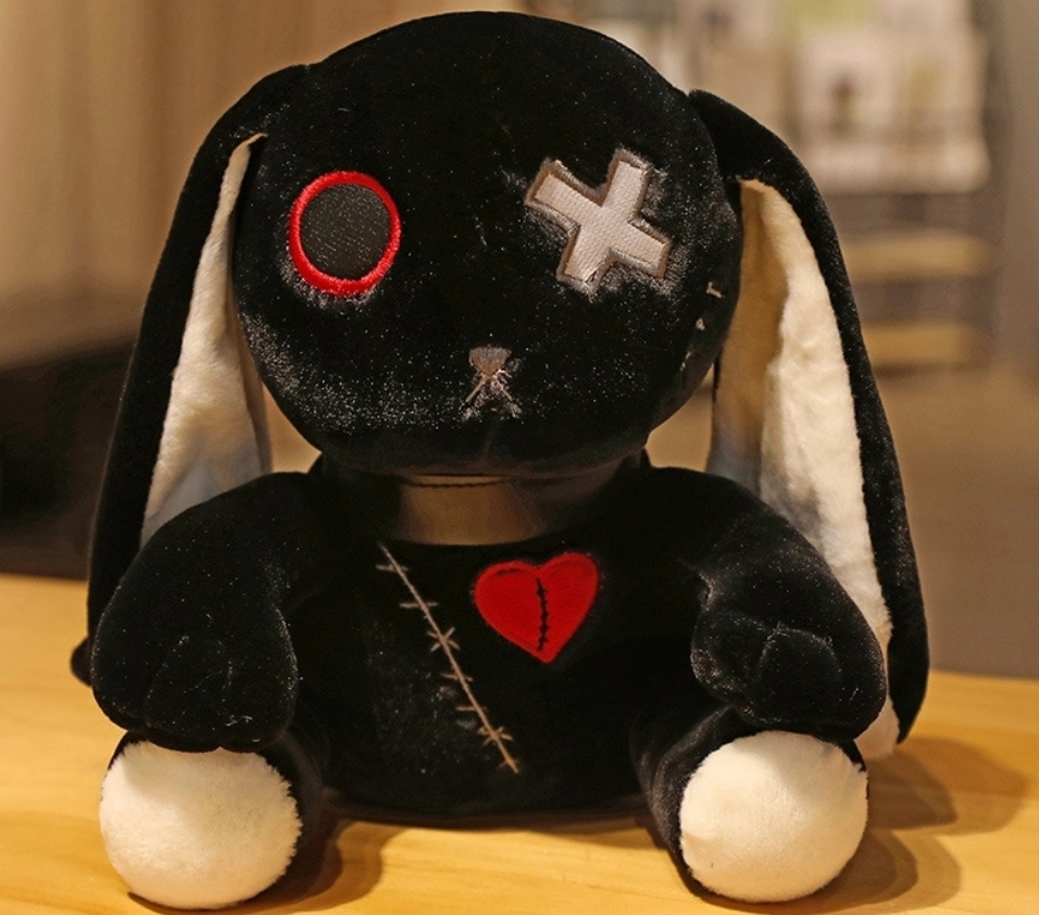 Gothic Black Plush Toy Cotton Filling Bunny