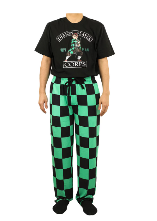 DEMON SLAYER - Tanjiro Black and Green Pijama Set