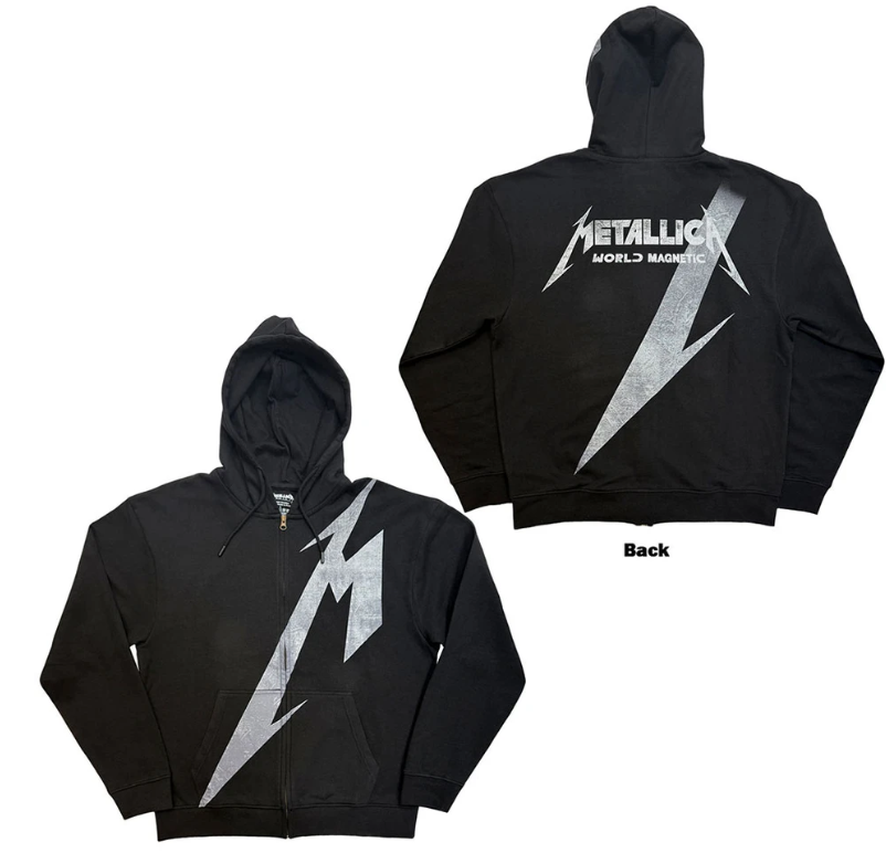 METALLICA - Unisex Zip up Hoodie: Shrouded (Black) (Front & Back Print, Hood print)
