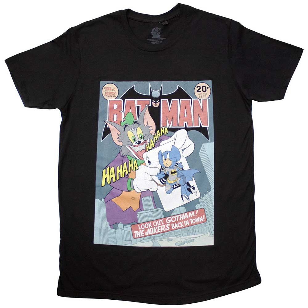 TOM & JERRY - Tom & Jerry Unisex T-Shirt: Batman Comic (Black)