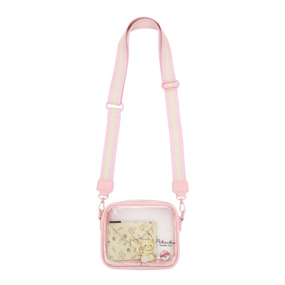 Pokemon Pikachu Sketch Clear Crossbody Purse With Wallet