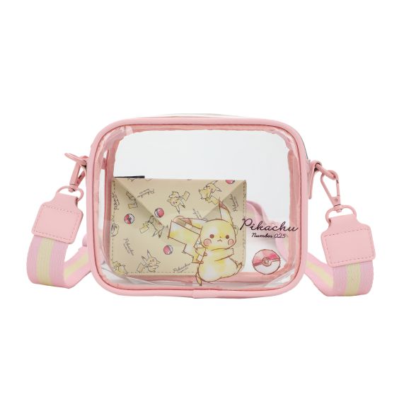 Pokemon Pikachu Sketch Clear Crossbody Purse With Wallet
