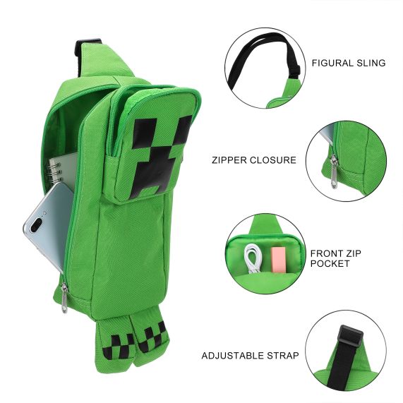 MINECRAFT - Crossbody Sling Bag With Adjustable Strap