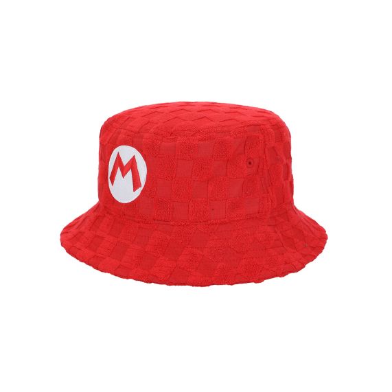 SUPER MARIO -Red Mario Checkered Bucket Hat
