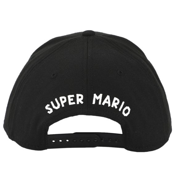 Super Mario Brothers Mario Embroidered Symbol Black Snapback Hat