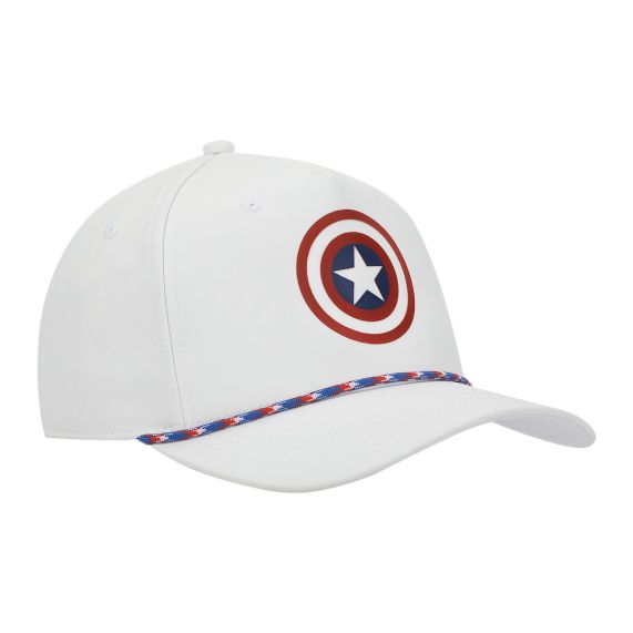 CAPTAIN AMERICA - White Rope Snapback Hat With Inside Design