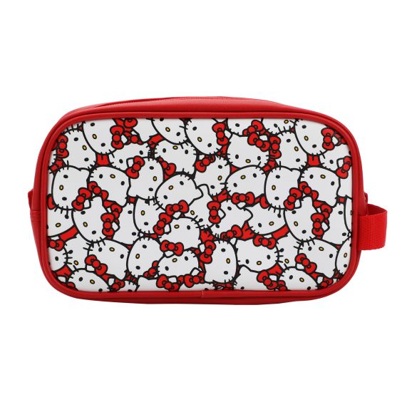 HELLO KITTY - Dual Compartment Cosmetic Bag With 3 Plastic Travel Bottle