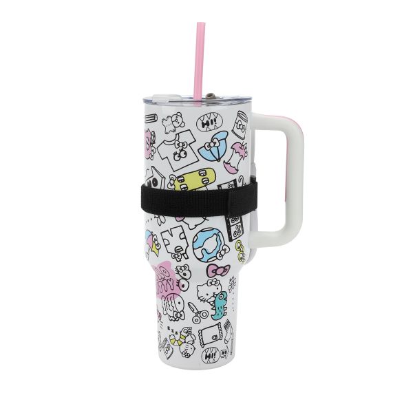 HELLO KITTY - 40 Oz AOP Tumbler With Zip Bag Attachment
