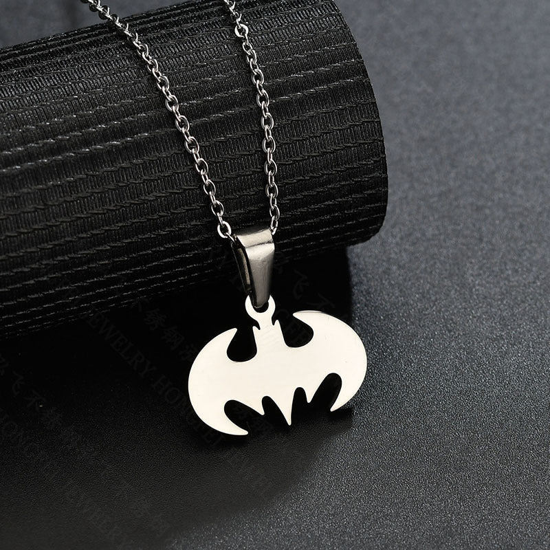 Stainless Steel Bat Necklace (Silver)