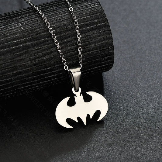 Stainless Steel Bat Necklace (Silver)