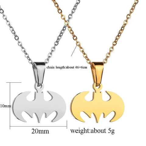 Stainless Steel Bat Necklace (Gold)