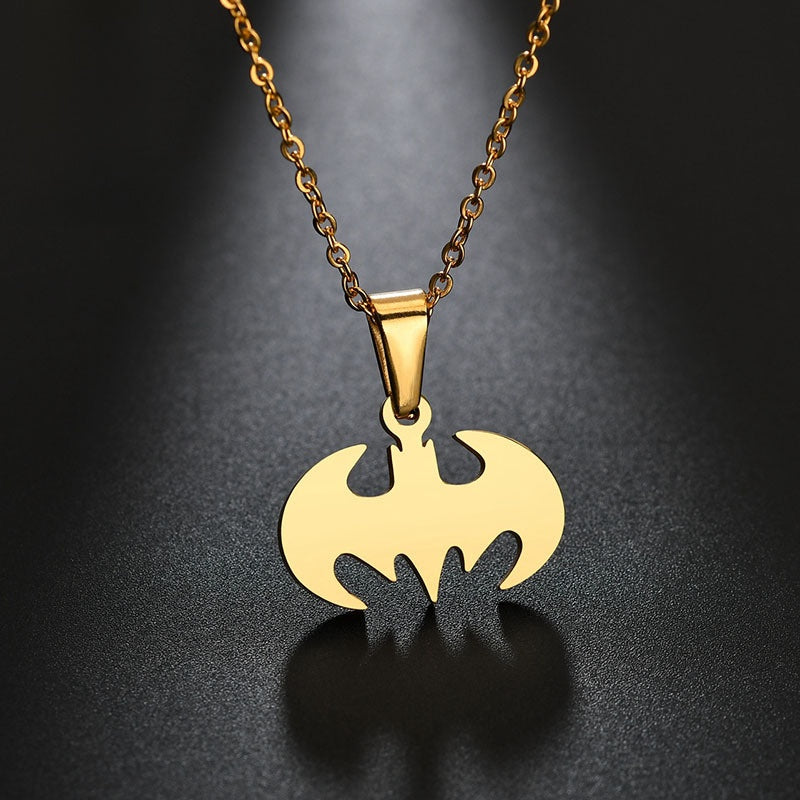 Stainless Steel Bat Necklace (Gold)