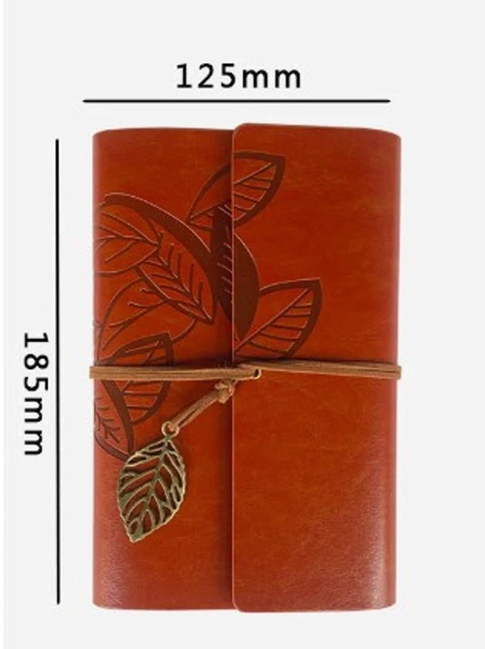 Plant Leather Paper Retro Notebook (brown)