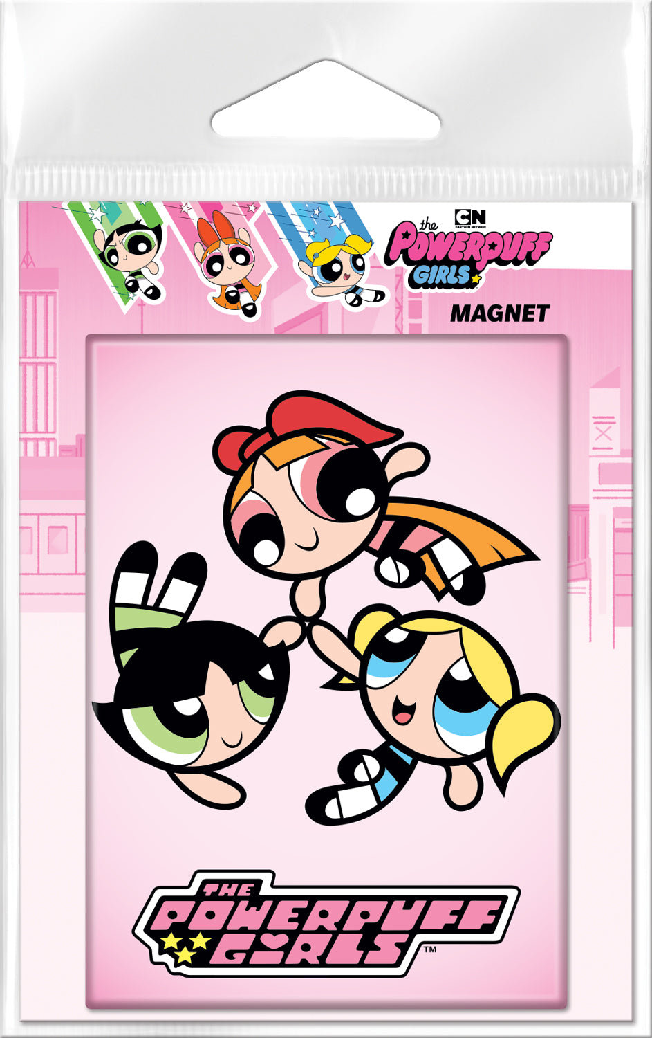 Powerpuff Girls Group in Circle Carded Magnet