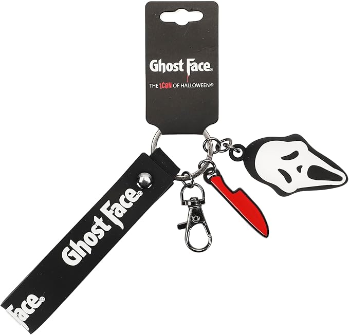 GHOSTFACE - Molded with Knife Icon Charm and Rubber Strap Keychain