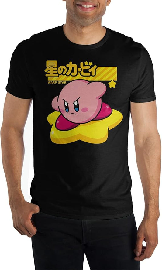 KIRBY - Kanji Star Warpstar Black T-shirt