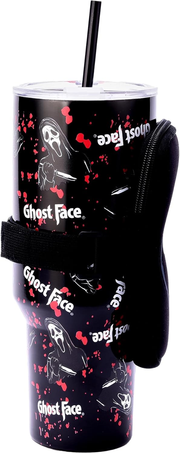 GHOSTFACE - Ghostface Blood Splatter 40oz Stainless Steel Tumbler with Bag
