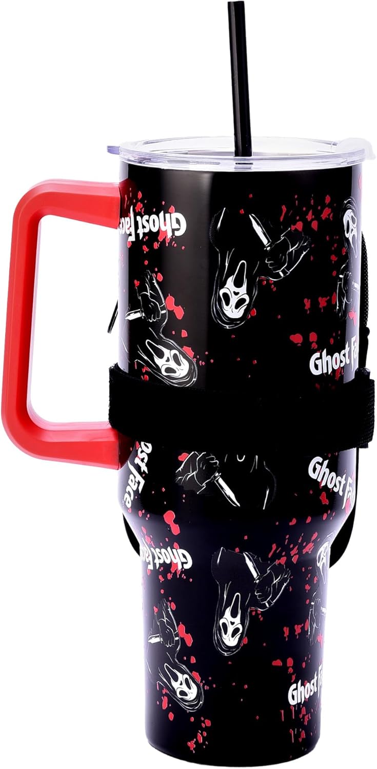 GHOSTFACE - Ghostface Blood Splatter 40oz Stainless Steel Tumbler with Bag