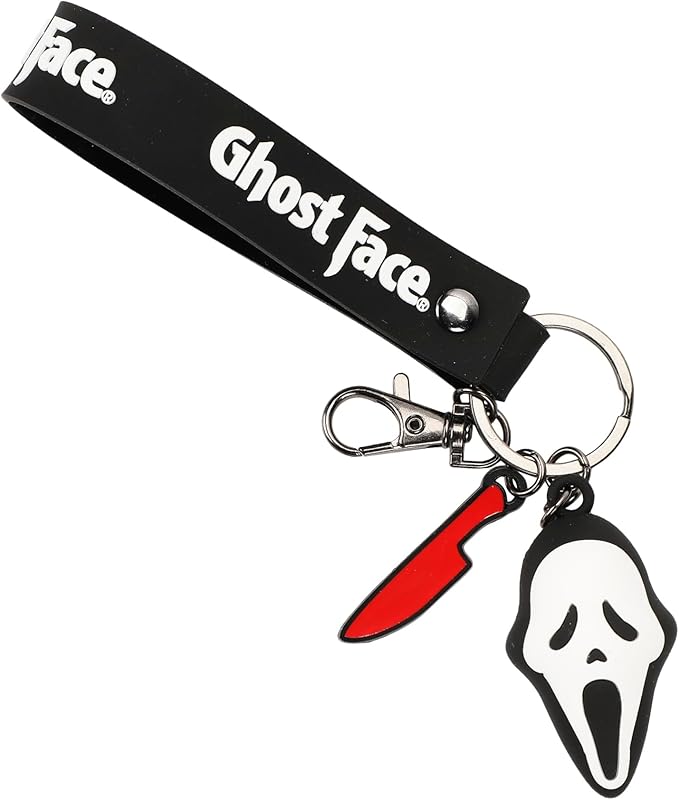 GHOSTFACE - Molded with Knife Icon Charm and Rubber Strap Keychain