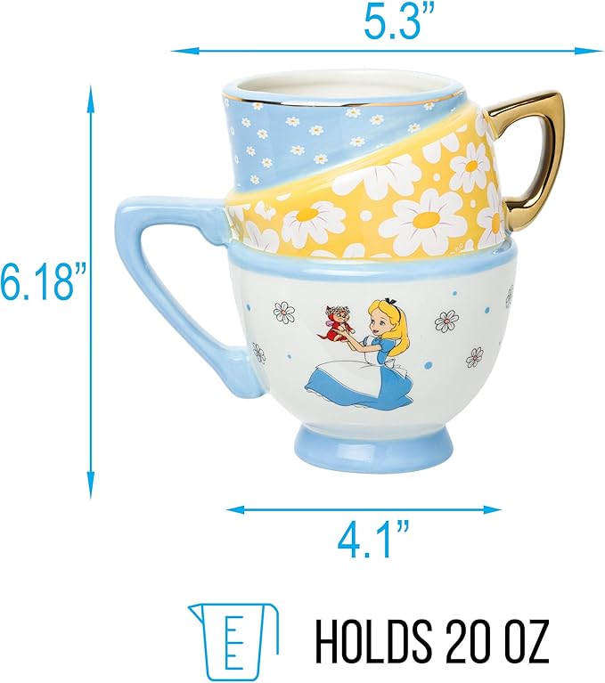 ALICE IN WONDERLAND - Alice in Wonderland 3D Shaped Mug – Teacups (Wildflowers)
