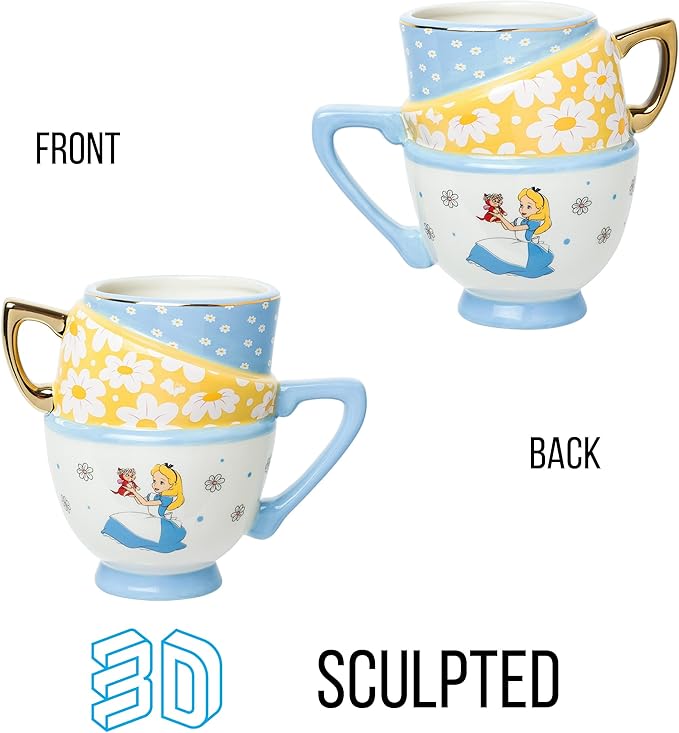 ALICE IN WONDERLAND - Alice in Wonderland 3D Shaped Mug – Teacups (Wildflowers)