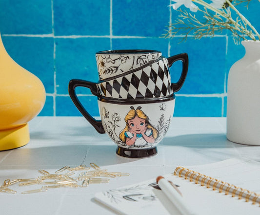 ALICE IN WONDERLAND - Disney Alice in Wonderland Stacked Teacups Sculpted Ceramic Mug