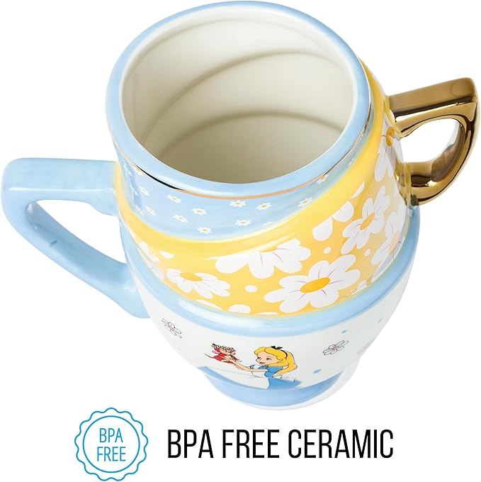 ALICE IN WONDERLAND - Alice in Wonderland 3D Shaped Mug – Teacups (Wildflowers)
