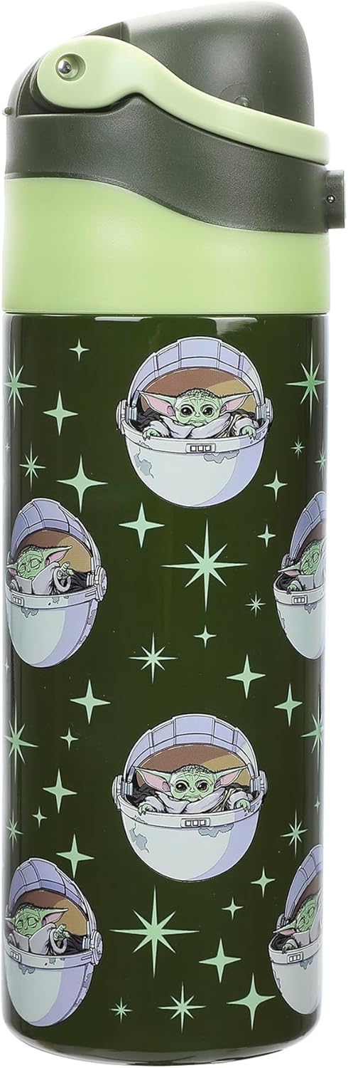 STAR WARS - The Mandalorian and Grogu 24 Oz. Stainless Steel Tumbler With Flip-Top Lid