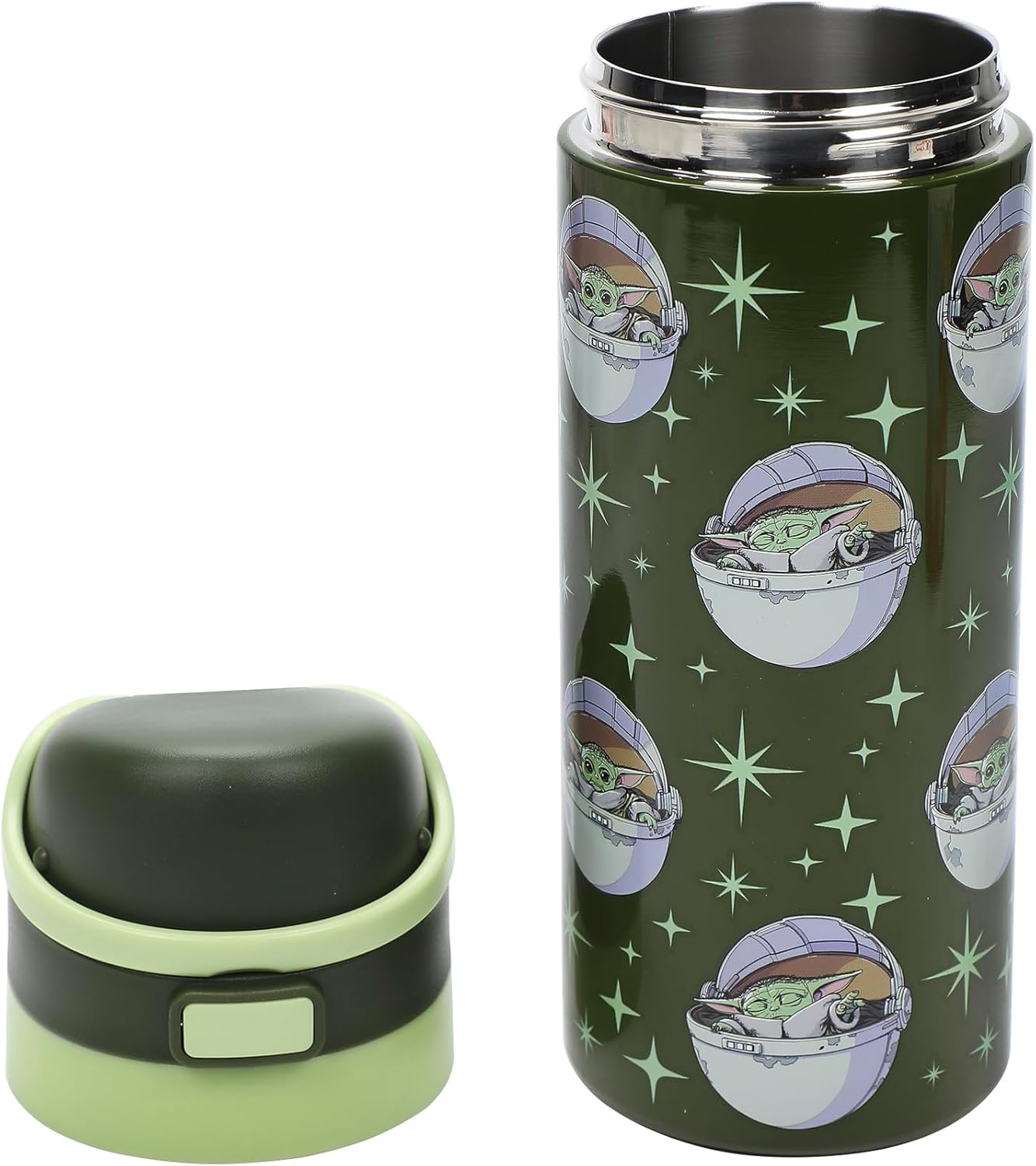 STAR WARS - The Mandalorian and Grogu 24 Oz. Stainless Steel Tumbler With Flip-Top Lid