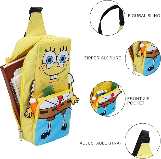 SPONGEBOB - Crossbody Sling Bag With Adjustable Strap