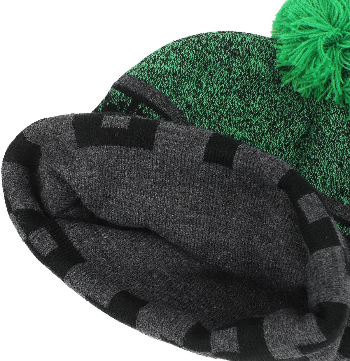 MINECRAFT - Knit Beanie With Fur Pom and gloves