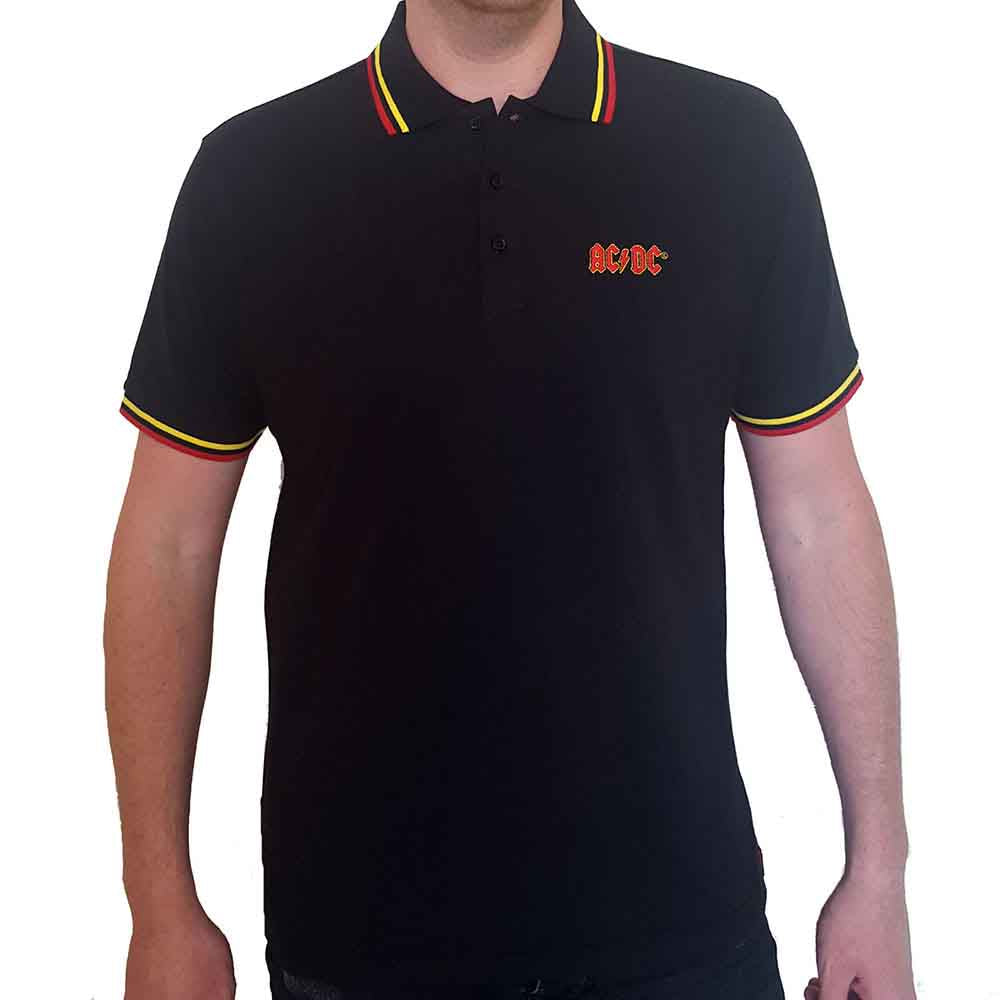 AC/DC Unisex Polo Shirt: Classic Logo (Black)