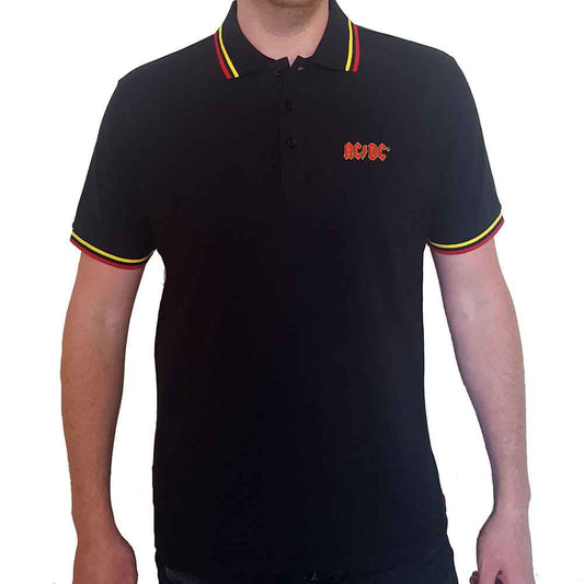AC/DC Unisex Polo Shirt: Classic Logo (Black)