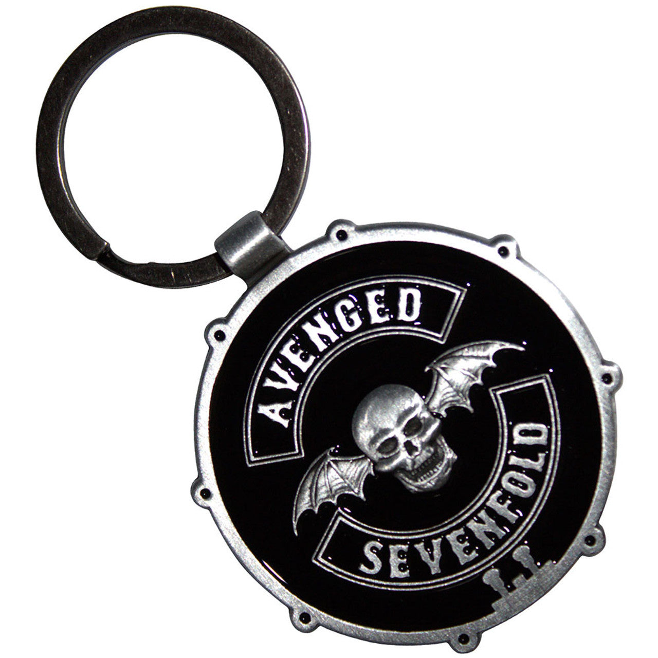 AVENGED SEVENFOLD - Official Collectable Keychain: Deathbat Crest Drum Double-Sided