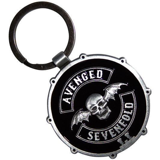 AVENGED SEVENFOLD - Official Collectable Keychain: Deathbat Crest Drum Double-Sided