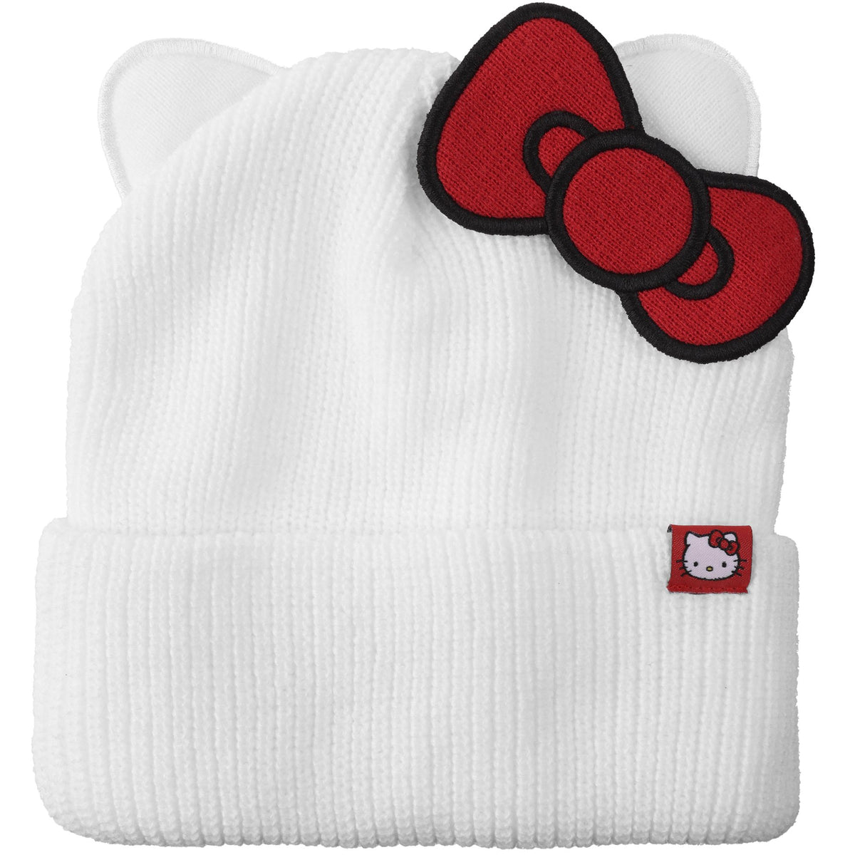 HELLO KITTY - Novelty Ear and Red Bow Beanie Hat