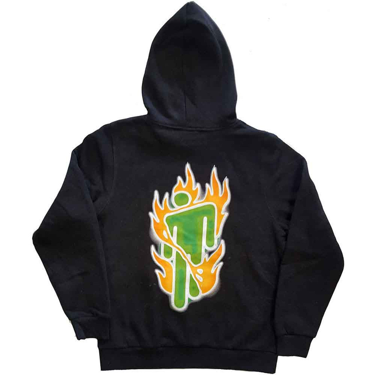 BILLIE EILISH - Unisex Pullover Hoodie: Airbrush Flames Blohsh (Dark Grey) (Back Print)